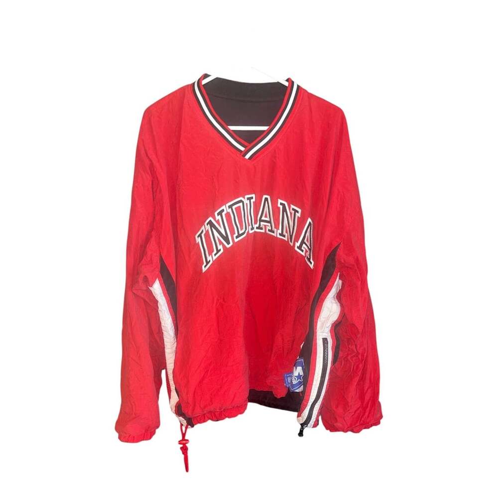 Vintage Starter Indiana Hoosiers Windbreaker Size XL Red Pullover Jacket